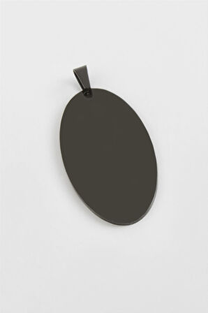Oval İsim Yazılabilir Çelik Kolye Ucu 2,5*4,5 cm