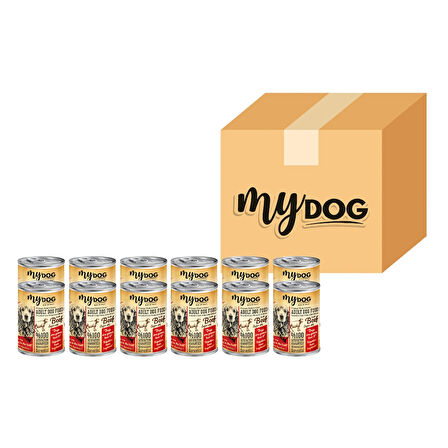 MYDOG SIĞIR PARÇA ETLİ YETİŞKİN KÖPEK KONSERVESİ 12 Lİ (400GR)