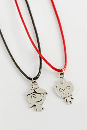 Ateş ve Su 2'li Vinlex Deri Kolye