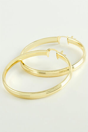 Çizgili Halka Küpe 6 cm