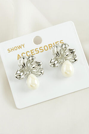 Çiçek Damla Trend İnci Küpe