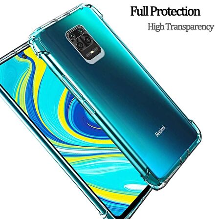 Smcase Xiaomi Redmi Note 9S Kılıf Darbe Korumalı Silikon  Nano Ekran Koruyucu