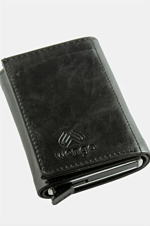 Mekanizmalı Kızaklı Kartlık Cüzdan Kağıt Para Bölmeli