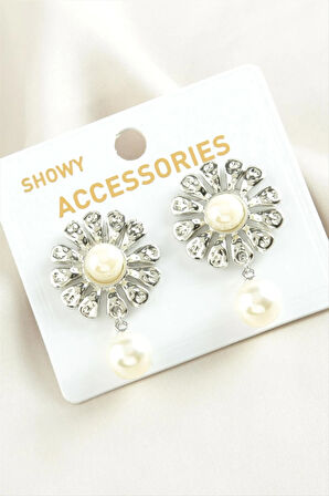 Papatya Trend İnci Küpe