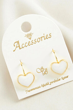 Kalp Mineli Klipsi Küpe