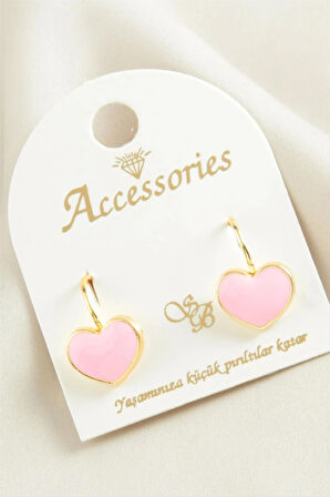 Kalp Mineli Klipsi Küpe
