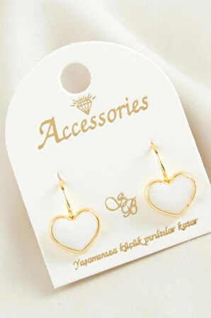 Kalp Mineli Klipsi Küpe