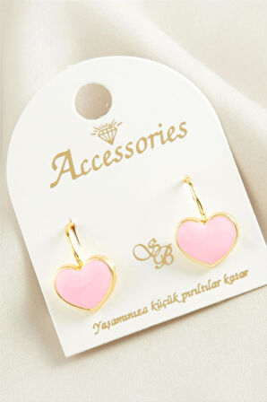 Kalp Mineli Klipsi Küpe