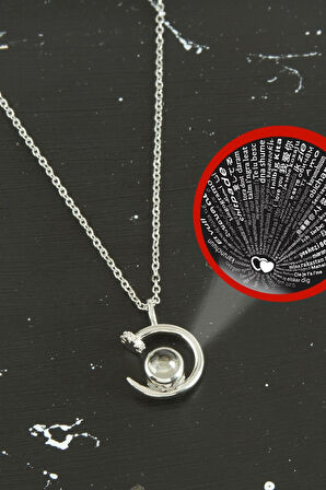 Çivi Lüks Çelik Kolye 100 Dilde Seni Seviyorum