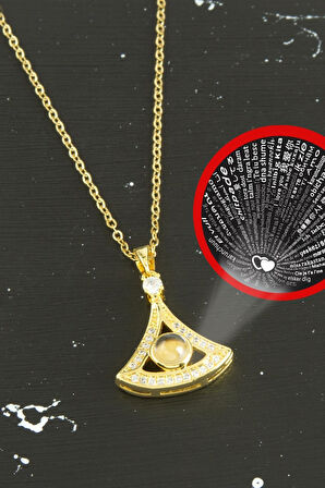 Oval Lüks Çelik Kolye 100 Dilde Seni Seviyorum
