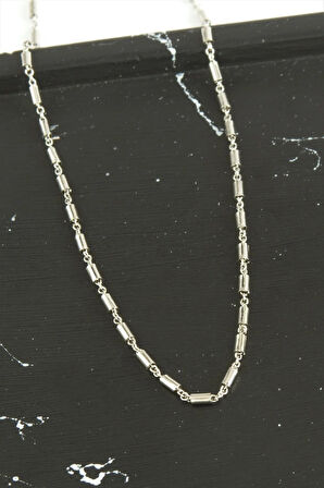 Silindir Zincir Çelik Kolye 45 cm