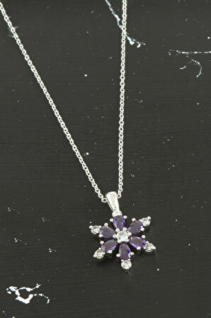 Lotus Zirkon Taşlı Trend Kolye