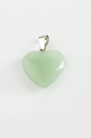 Yeşim Kalpli Doğaltaş Kolye Ucu