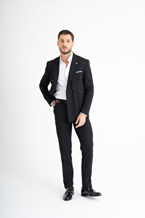 Slim Fit Takım Elbise - Siyah 56