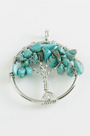 Turkuaz Kalp Doğaltaş Kolye Ucu