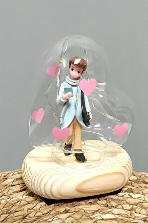 Kalp Işıklı Led Fanus