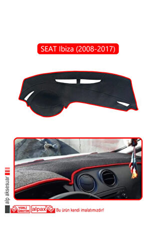 Seat Ibiza (2008-2017) Torpido Koruma  Halısı -  Kırmızı Kenar