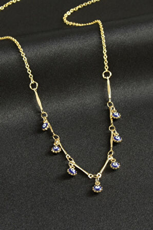 Çivili Nazarlı Mineli Kolye