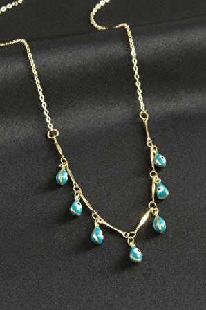 Damla Nazarlı Mineli Kolye