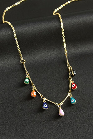 Damla Nazarlı Mineli Kolye