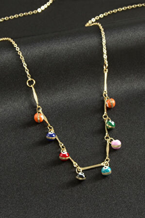 Top Nazarlı Mineli Kolye