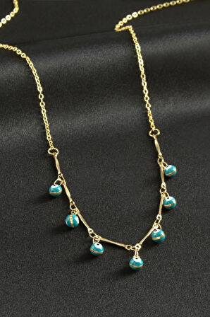 Top Nazarlı Mineli Kolye