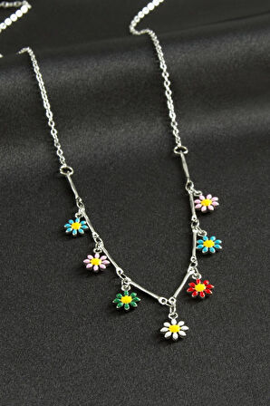 Papatya Mineli Kolye