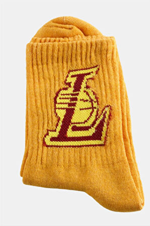 Sarı Renkli Kolej Çorap 8*28