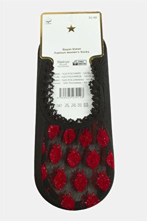 Çilek Dantel Babet Çorap