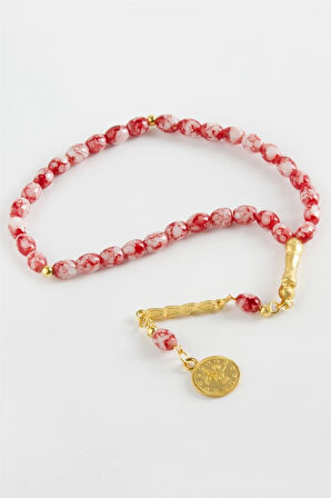 Mısır Kesim Cam Taş Tesbih 7 mm