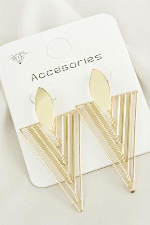 Üçgen Trend Metal Küpe