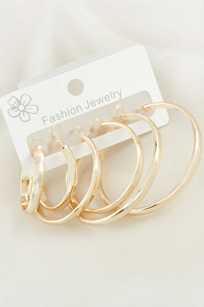 6 Adet Metal Halka Küpe