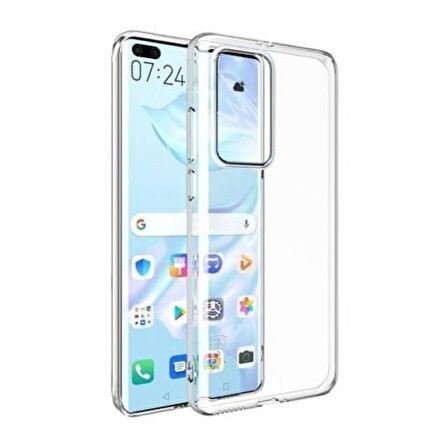 Smcase Huawei P40 Kılıf Lüks Silikon  Tam Kapatan Ekran Koruyucu