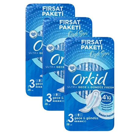 Orkid Özel Seri Gece& Gündüz Fresh 78'li Hijyenik Ped