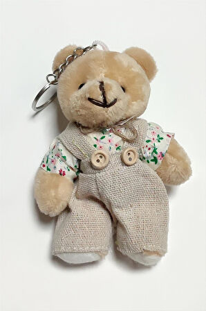 Elbiseli Sevimli Ayıcık Peluş Anahtarlık