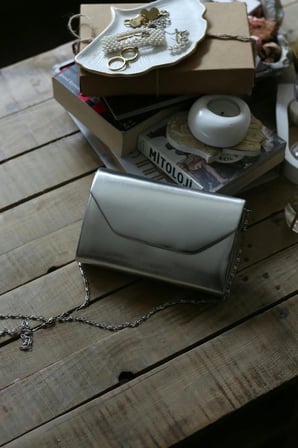 Silver Parlak Mini Omuz Çantası