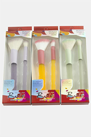 2 Adet Rose Allık ve Far Fırçası