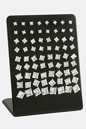 Tek Taş 925 Ayar Gümüş Küpe 72 Adet