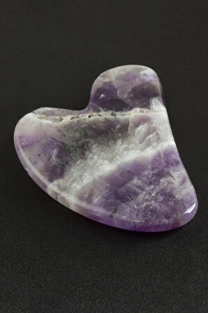 Ametist Doğaltaş Kalp Yüz Masaj Aleti