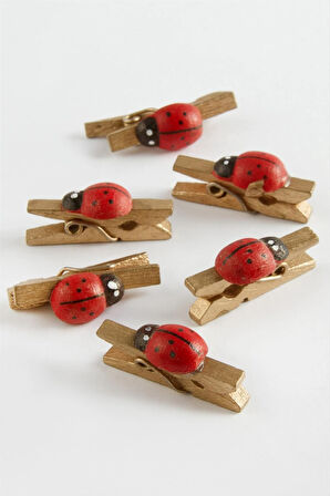 1 Adet Uğur Böceği Süs Mandal