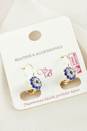 Nazar Taşlı Klipsi Küpe