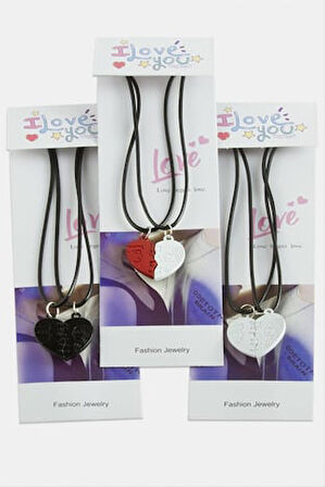 Kalp Uçlu Çift Kolye