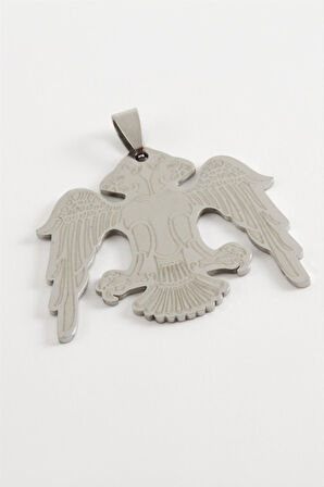 Çift Başlı Kartal Çelik Kolye Ucu 3,5 cm