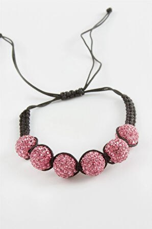 Top Taşlı Makrome Örgülü Bileklik