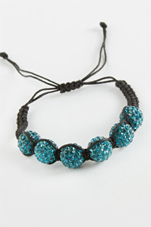 Top Taşlı Makrome Örgülü Bileklik