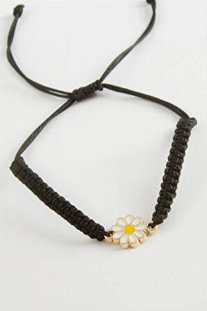 Papatya Makrome Örgülü Bileklik