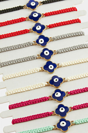 Çiçek Nazar Makrome Örgülü Bileklik