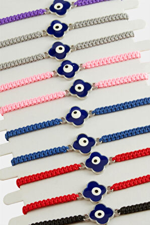 Çiçek Nazar Makrome Örgülü Bileklik