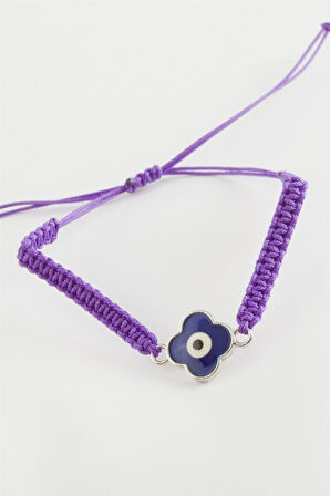 Çiçek Nazar Makrome Örgülü Bileklik