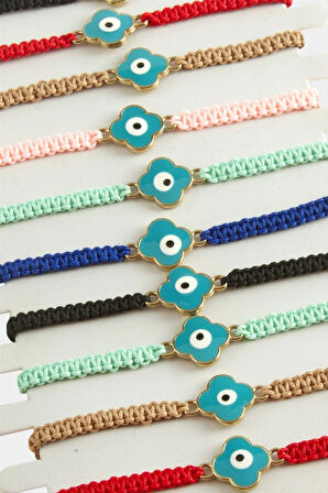 Çiçek Nazar Makrome Örgülü Bileklik